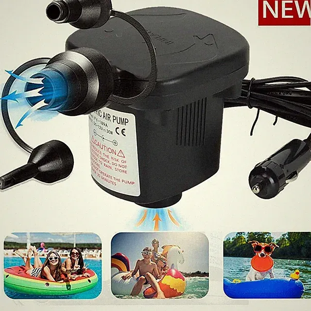 12V DC Electric Inflator Deflator Air Pump Toy Boat Air Bed Mattress Couch Pool