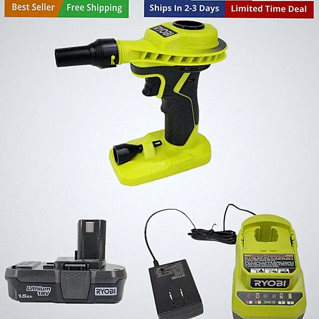18-Volt ONE+ Lithium-Ion Cordless High Volume Power Inflator P738 Kit with 1....
