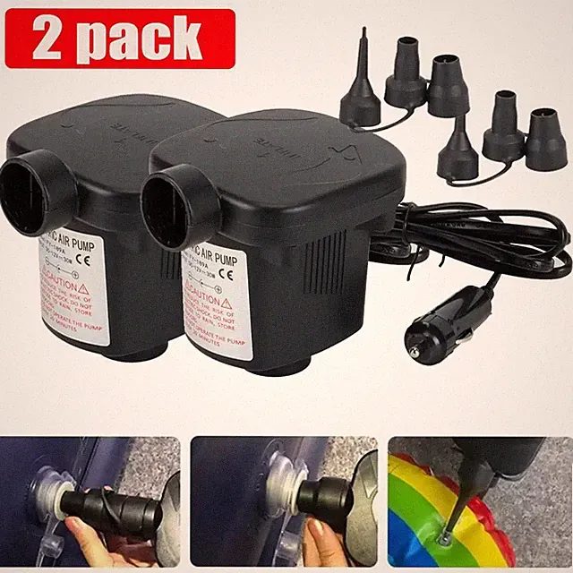 Electric Air Pump For Inflatable Pool Toys Air Mattress Camping Bed Car Portable
