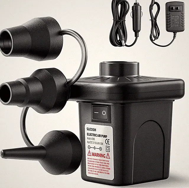 Electric Air Pump Inflator Deflator with 3 Nozzles for Pool Toys Portable Fast