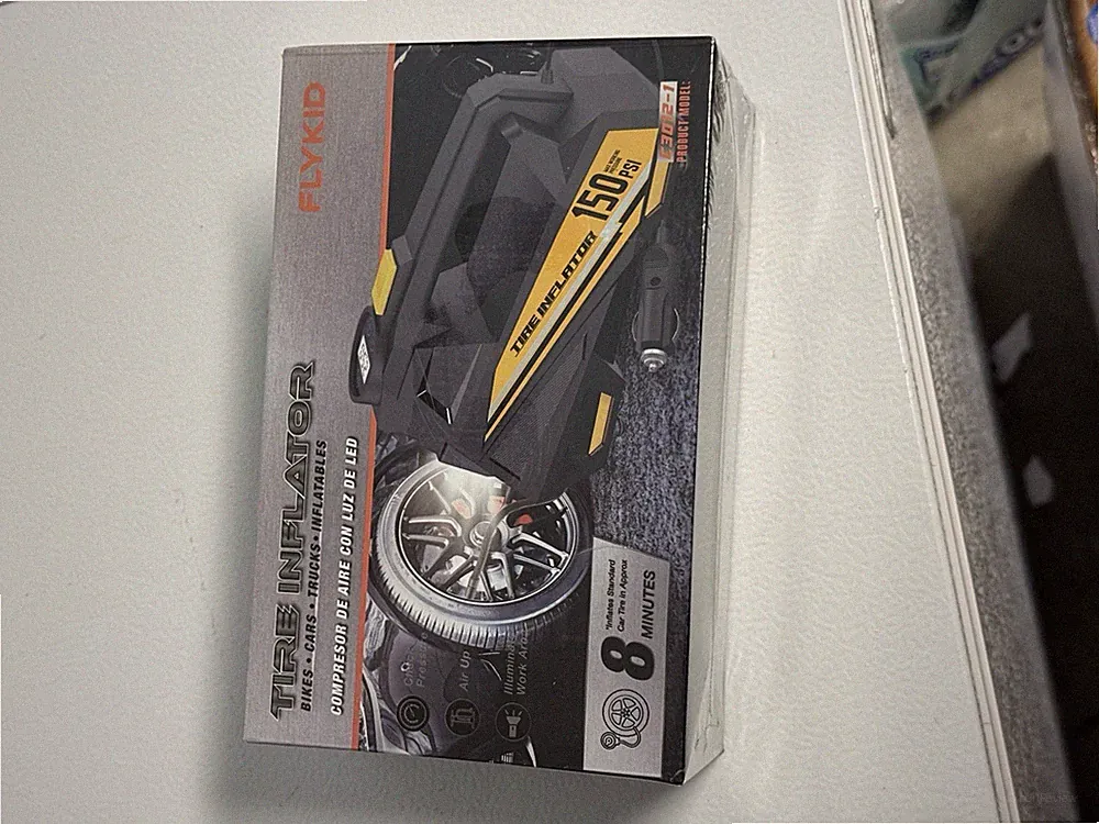 FLYKID Tire Inflator Portable Air Compressor F501-2 Black/Yellow
