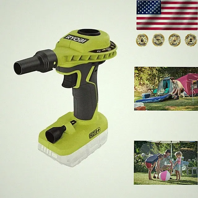Portable 18V Inflator with Deflation Port - Ideal for Air Mattresses & Pool Toys